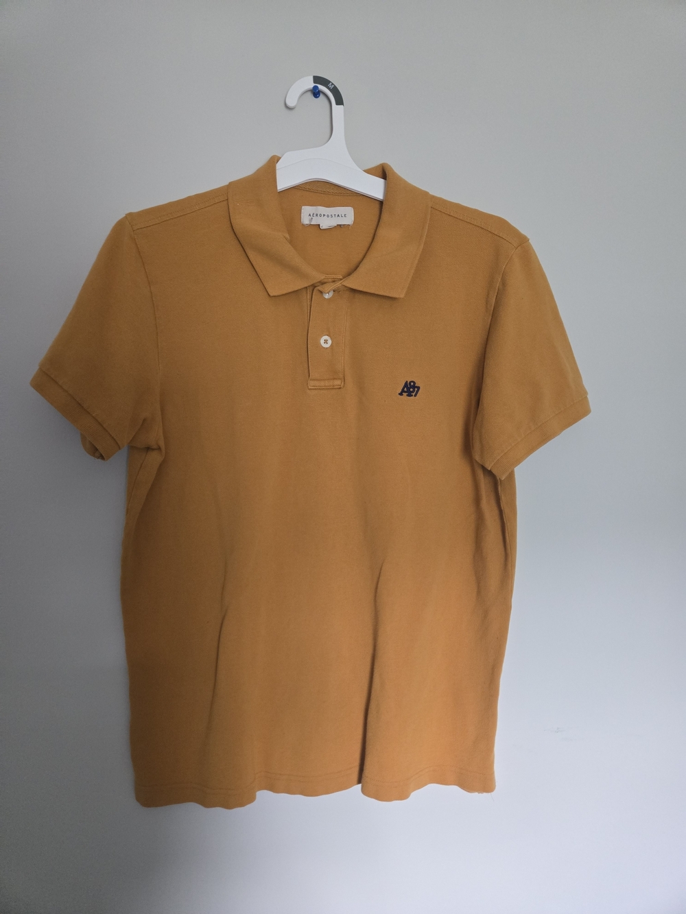 Aeropostale Men’s Mustard Yellow Short-Sleeve Polo